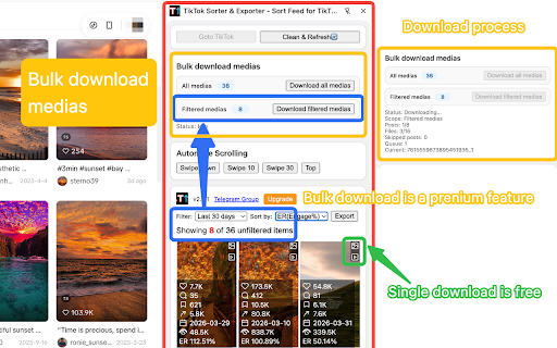 Feed Sorter For TikTok Video Downloader screenshot