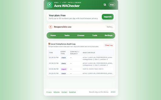 Aora WAChecker screenshot