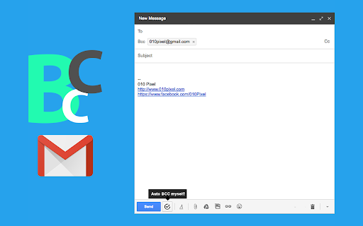 Gmail automatic BCC me by 010Pixel screenshot