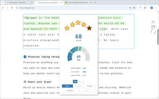 Practice typing with TipType screenshot