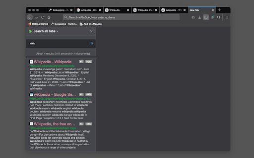 Search all Tabs screenshot