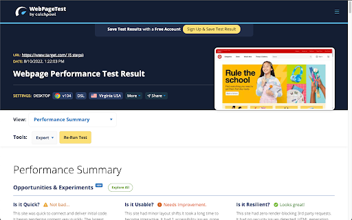 WebPageTest Recorder Extension screenshot