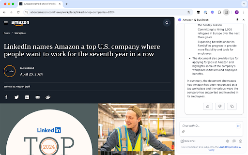 Amazon Q Business screenshot