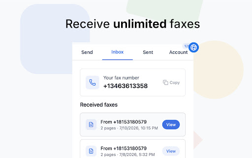 Browserfax – Send & Receive Fax Online screenshot