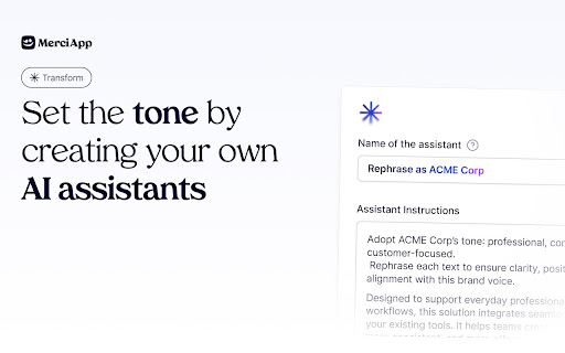 MerciApp - AI Writing Assistant screenshot