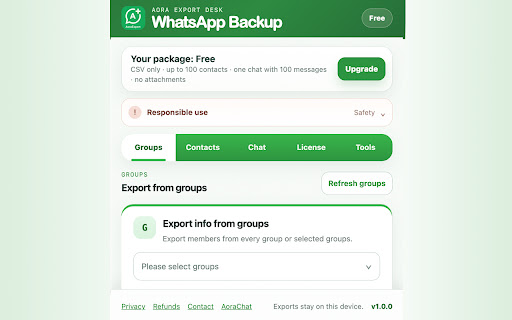 Aora WhatsApp Backup screenshot