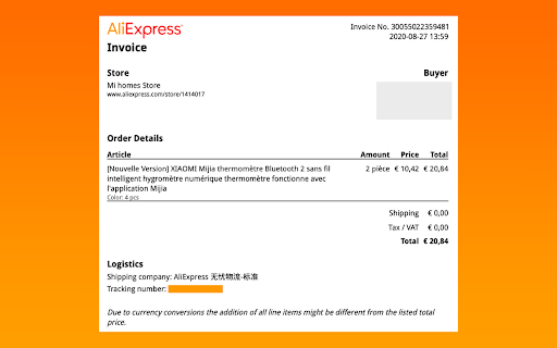 Alichrome - Free Invoice generator screenshot