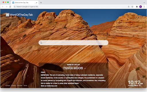Word of the Day Tab screenshot