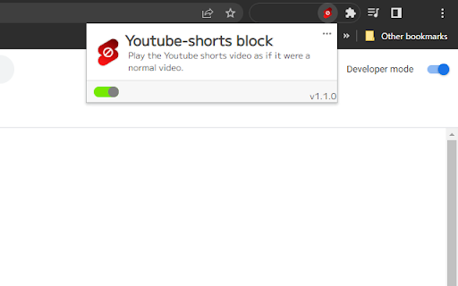 Youtube-shorts block screenshot