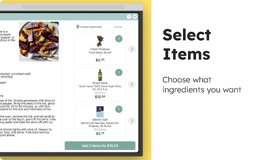 Recipe Reader & Grocery Finder | Ceres Cart screenshot