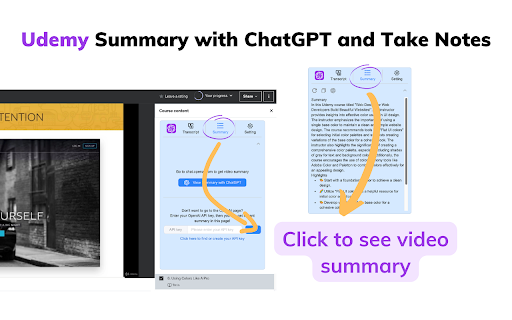 NoteGPT: Udemy Summary with ChatGPT & Claude screenshot