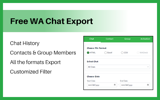 WA Chat Backup - Export WA Contact to Excel/CSV/VCard - WAExport screenshot