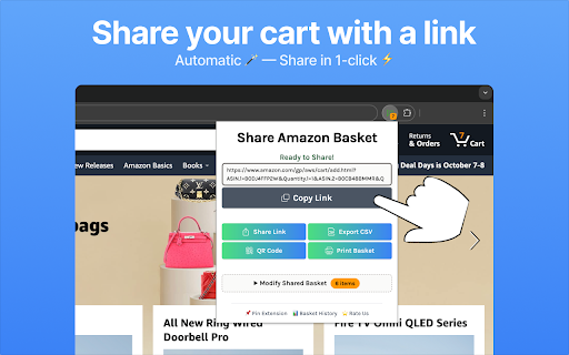 Share Amazon Cart screenshot