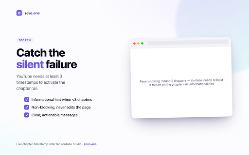 Chapter Check — Lint Video Chapter Timestamps screenshot