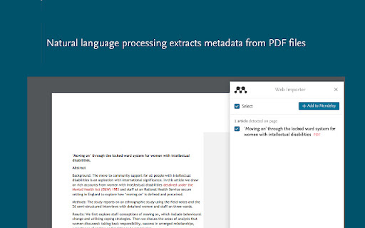 Mendeley Web Importer screenshot