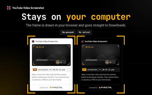 Screenshot YouTube Video Without Controls — Frame to PNG screenshot