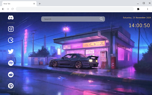 Nissan GTR R34 Neon Retro Japanese Street A Stunning Live Wallpaper screenshot