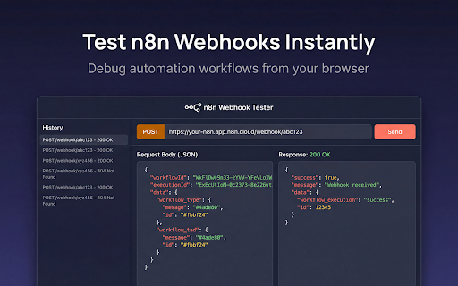 n8n Webhook Tester - Debug & Test n8n Automation Workflows screenshot