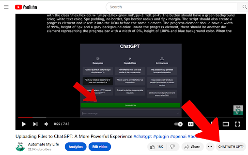 YouTubeGPT screenshot