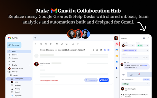 Gmelius: Shared Inboxes & AI Email Assistants for Gmail screenshot