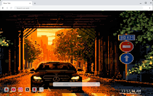 Mercedes-Benz Sunset Pixel Live Wallpaper screenshot