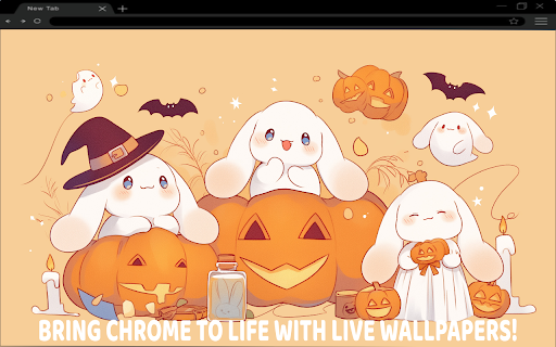 Halloween Cinnamoroll Pumpkins Spooky Cute Live Wallpaper screenshot