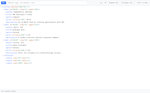 XML Viewer – Tree, Search & Big Files screenshot