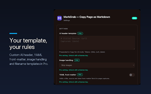 MarkGrab — Copy Page as Markdown screenshot