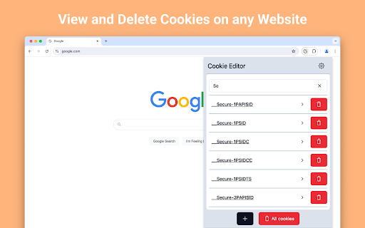 Cookie Editor screenshot