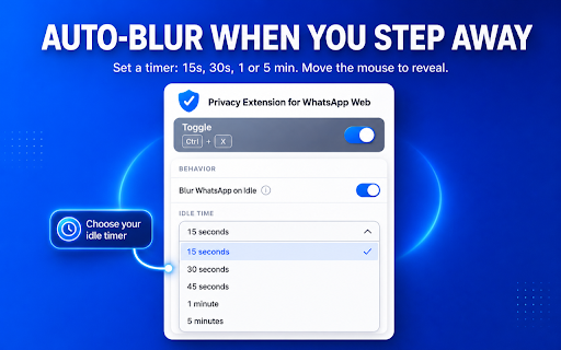 Privacy Extension for WhatsApp Web: Lock & Blur screenshot