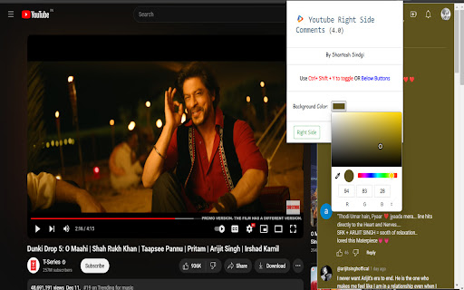 Youtube Right Side Comments screenshot