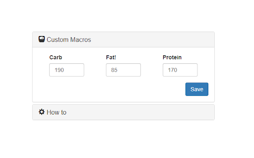 MyFitnessPal Extension screenshot