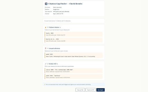 Citation Gap Finder screenshot