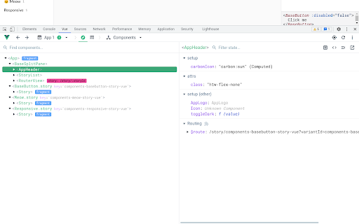 Vue.js devtools screenshot