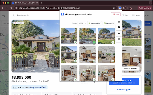 Zillow Images Downloader – Bulk Download Listing Images & Export Data screenshot