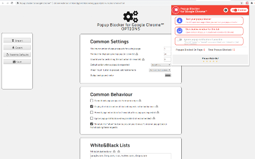 Popup Blocker for Google Chrome™ screenshot