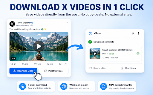 xSave - the best X (Twitter) Video Downloader for Chrome screenshot