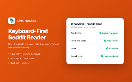 Zovo Threads - Keyboard-First Reddit Reader screenshot