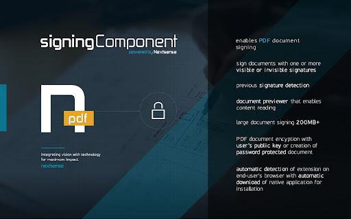Nextsense PDF Signing Component screenshot