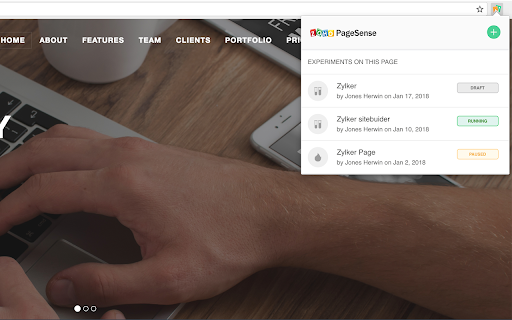 Zoho PageSense screenshot