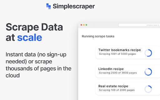Simplescraper — a fast and free web scraper screenshot