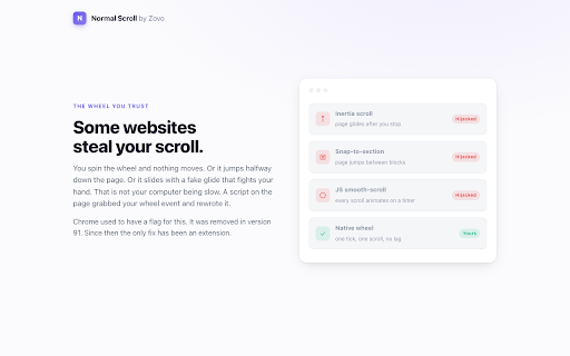 Normal Scroll — Disable Scroll-Jacking screenshot
