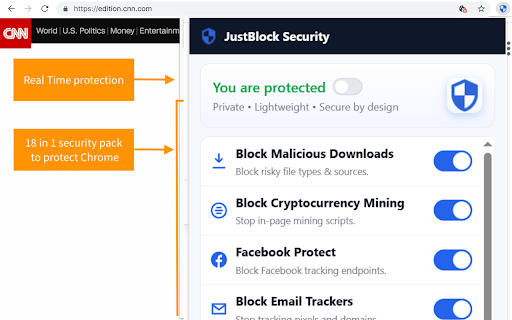 JustBlock Security – Ad Blocker, Malware & Phishing Protection screenshot