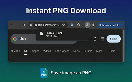 Save image as PNG screenshot