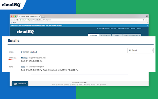 Email Tracker by cloudHQ screenshot