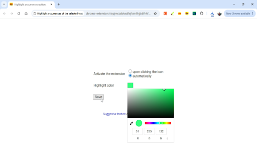Highlight occurrences of the selected text screenshot