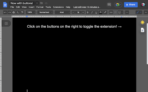 Google Docs Dark Mode screenshot