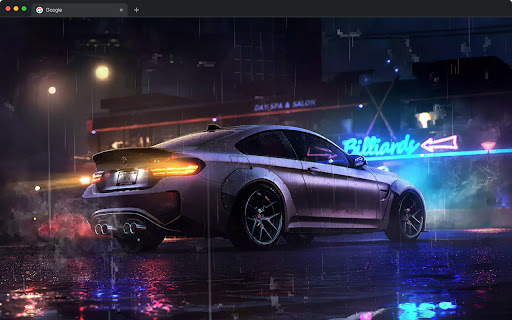 BMW M3 Neon Night Drive Live Wallpaper - Sports Car New Tab screenshot