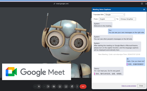 Meeting Voice Captions Translate screenshot