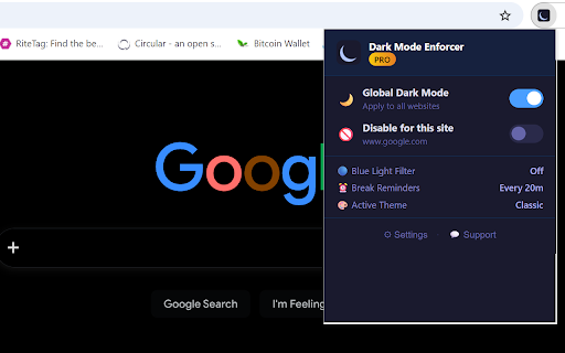 Dark Mode Enforcer + Eye Care screenshot